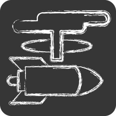 Simgesel Nükleer Silah. Nükleer sembolle ilgili. Tebeşir stili. Basit dizayn edilebilir. Basit resimleme