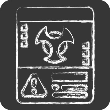 Simge Biyolojik Tehlike. Nükleer sembolle ilgili. Tebeşir stili. Basit dizayn edilebilir. Basit resimleme