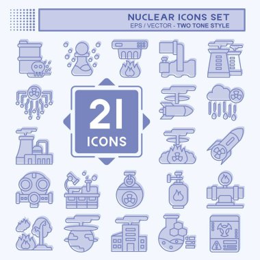 Simge Nükleer Kurulumu. Nükleer sembolle ilgili. İki ton stili. Basit dizayn edilebilir. Basit resimleme