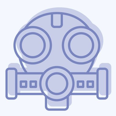 Simge Maskesi. Nükleer sembolle ilgili. İki ton stili. Basit dizayn edilebilir. Basit resimleme