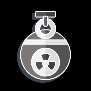 Simge bombası. Nükleer sembolle ilgili. Parlak bir stil. Basit dizayn edilebilir. Basit resimleme