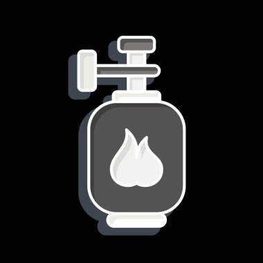 Simge Benzin Tankı. Nükleer sembolle ilgili. Parlak bir stil. Basit dizayn edilebilir. Basit resimleme