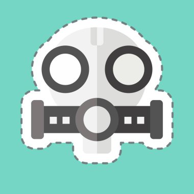 Çıkartma çizgisi Maske 'yi kesti. Nükleer sembolle ilgili. Basit dizayn edilebilir. Basit resimleme