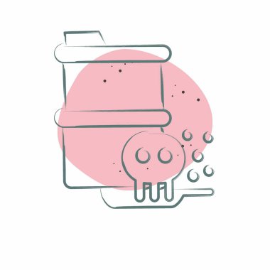 Simgesel Toksik Atık. Nükleer sembolle ilgili. Renkli Leke Biçimi. Basit dizayn edilebilir. Basit resimleme