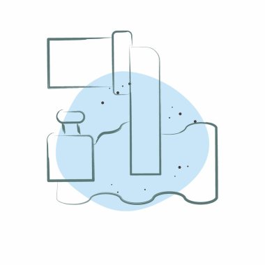 Simge Kanalizasyon Borusu. Nükleer sembolle ilgili. Renkli Leke Biçimi. Basit dizayn edilebilir. Basit resimleme