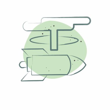 Simgesel Nükleer Silah. Nükleer sembolle ilgili. Renkli Leke Biçimi. Basit dizayn edilebilir. Basit resimleme