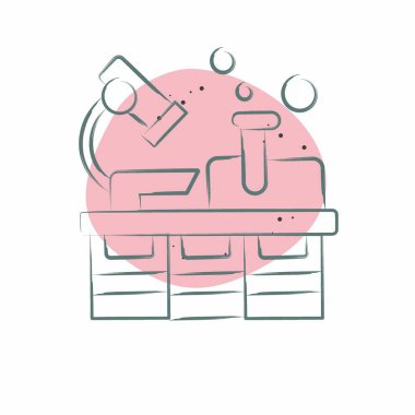 Simge Laboratuvarı. Nükleer sembolle ilgili. Renkli Leke Biçimi. Basit dizayn edilebilir. Basit resimleme