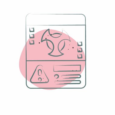 Simge Biyolojik Tehlike. Nükleer sembolle ilgili. Renkli Leke Biçimi. Basit dizayn edilebilir. Basit resimleme