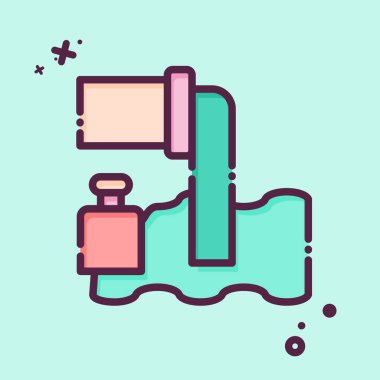 Simge Kanalizasyon Borusu. Nükleer sembolle ilgili. MBE tarzı. Basit dizayn edilebilir. Basit resimleme