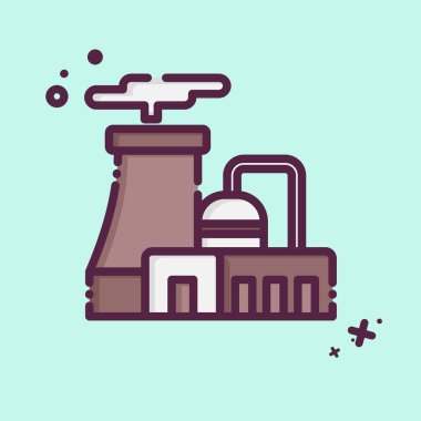 İkon Nükleer Santrali. Nükleer sembolle ilgili. MBE tarzı. Basit dizayn edilebilir. Basit resimleme