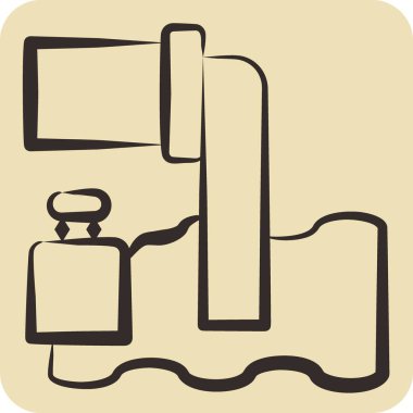 Simge Kanalizasyon Borusu. Nükleer sembolle ilgili. El çizimi tarzı. Basit dizayn edilebilir. Basit resimleme