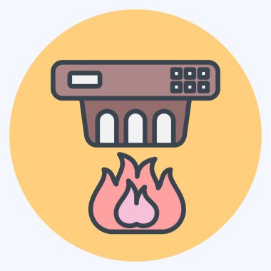 Simge Duman Detektörü. Nükleer sembolle ilgili. renk arkadaşı stili. Basit dizayn edilebilir. Basit resimleme