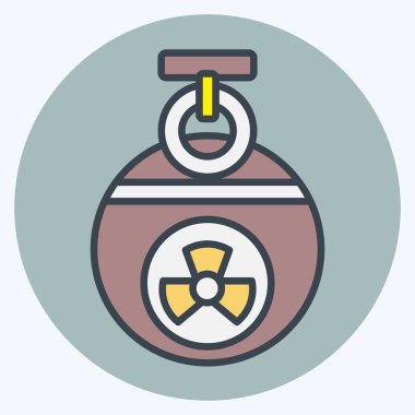 Simge bombası. Nükleer sembolle ilgili. renk arkadaşı stili. Basit dizayn edilebilir. Basit resimleme