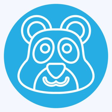 İkon Panda. Hayvan sembolüyle ilgili. Mavi gözlü. Basit dizayn edilebilir. Basit resimleme