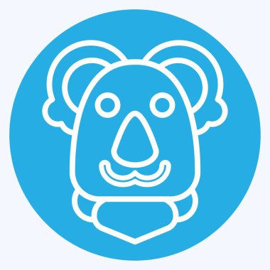 Simge Koala. Hayvan sembolüyle ilgili. Mavi gözlü. Basit dizayn edilebilir. Basit resimleme