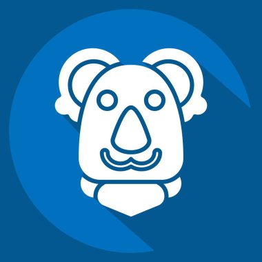Simge Koala. Hayvan sembolüyle ilgili. Uzun gölge tarzı. Basit dizayn edilebilir. Basit resimleme