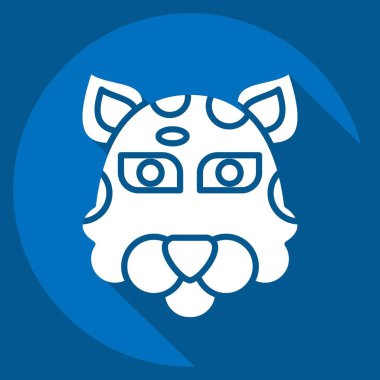 Simge Jaguar. Hayvan sembolüyle ilgili. Uzun gölge tarzı. Basit dizayn edilebilir. Basit resimleme