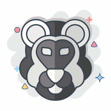 Simge Aslan. Hayvan sembolüyle ilgili. Çizgi roman. Basit dizayn edilebilir. Basit resimleme