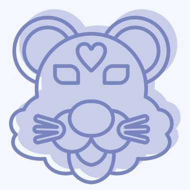 İkon Kaplan. Hayvan sembolüyle ilgili. İki ton stili. Basit dizayn edilebilir. Basit resimleme