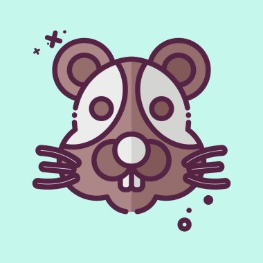 Simge Hamster. Hayvan sembolüyle ilgili. MBE tarzı. Basit dizayn edilebilir. Basit resimleme