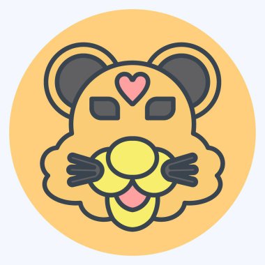 İkon Kaplan. Hayvan sembolüyle ilgili. renk arkadaşı stili. Basit dizayn edilebilir. Basit resimleme