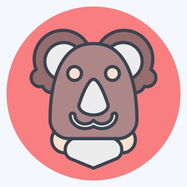 Simge Koala. Hayvan sembolüyle ilgili. renk arkadaşı stili. Basit dizayn edilebilir. Basit resimleme