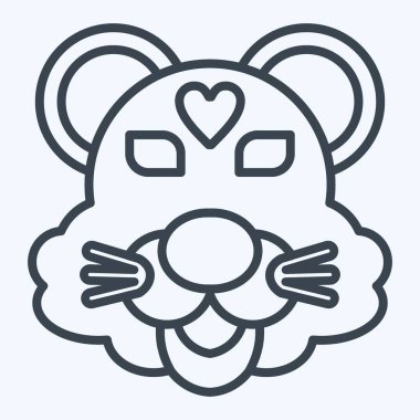 İkon Kaplan. Hayvan sembolüyle ilgili. Sıra tarzı. Basit dizayn edilebilir. Basit resimleme