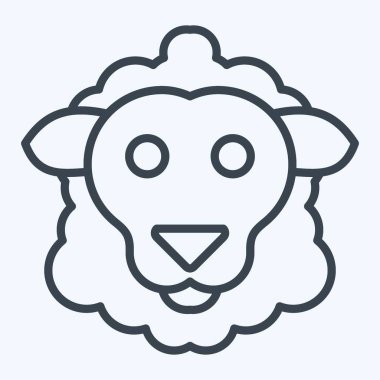 İkon Koyun. Hayvan sembolüyle ilgili. Sıra tarzı. Basit dizayn edilebilir. Basit resimleme