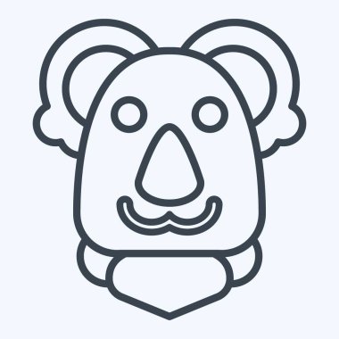 Simge Koala. Hayvan sembolüyle ilgili. Sıra tarzı. Basit dizayn edilebilir. Basit resimleme