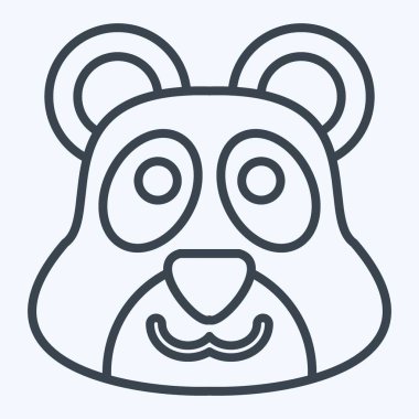 İkon Panda. Hayvan sembolüyle ilgili. Sıra tarzı. Basit dizayn edilebilir. Basit resimleme