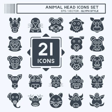 Hayvan Kafası İkonası. Hayvan sembolüyle ilgili. Kabartma tarzı. Basit dizayn edilebilir. Basit resimleme