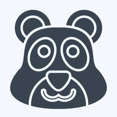 İkon Panda. Hayvan sembolüyle ilgili. Kabartma tarzı. Basit dizayn edilebilir. Basit resimleme