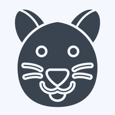 Simge Kedisi. Hayvan sembolüyle ilgili. Kabartma tarzı. Basit dizayn edilebilir. Basit resimleme