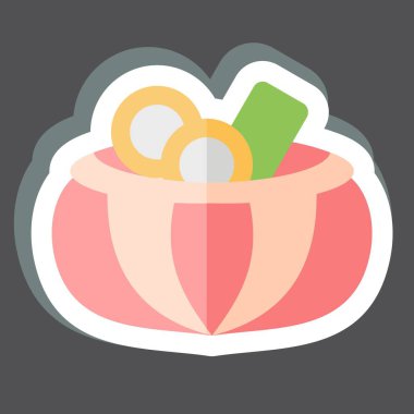 Çıkartmalı Carbonada. Arjantin sembolüyle ilgili. Basit dizayn edilebilir. Basit resimleme