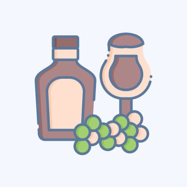 Simge şarabı. Arjantin sembolüyle ilgili. Karalama stili. Basit dizayn edilebilir. Basit resimleme