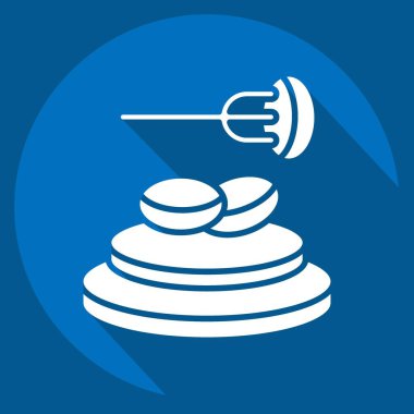 Icon Provolone. Arjantin sembolüyle ilgili. Uzun gölge tarzı. Basit dizayn edilebilir. Basit resimleme