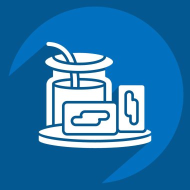 Icon Dulce De Leche. Arjantin sembolüyle ilgili. Uzun gölge tarzı. Basit dizayn edilebilir. Basit resimleme