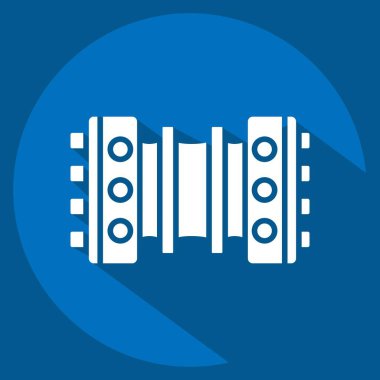 Simge Bandoneon. Arjantin sembolüyle ilgili. Uzun gölge tarzı. Basit dizayn edilebilir. Basit resimleme