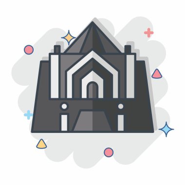 Icon Recoleta Argentia. Arjantin sembolüyle ilgili. Çizgi roman. Basit dizayn edilebilir. Basit resimleme