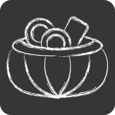 Simge Carbonada. Arjantin sembolüyle ilgili. Tebeşir stili. Basit dizayn edilebilir. Basit resimleme