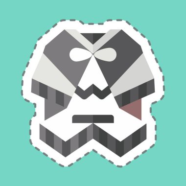 Çıkartma çizgisi Poncho 'yu kesti. Arjantin sembolüyle ilgili. Basit dizayn edilebilir. Basit resimleme