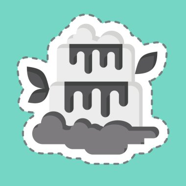 Etiket çizgisi Falls 'u kesti. Arjantin sembolüyle ilgili. Basit dizayn edilebilir. Basit resimleme