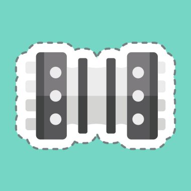 Etiket çizgisi Bandoneon 'u kesti. Arjantin sembolüyle ilgili. Basit dizayn edilebilir. Basit resimleme