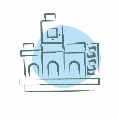 Icon La Boca Arjantin. Arjantin sembolüyle ilgili. Renkli Leke Biçimi. Basit dizayn edilebilir. Basit resimleme