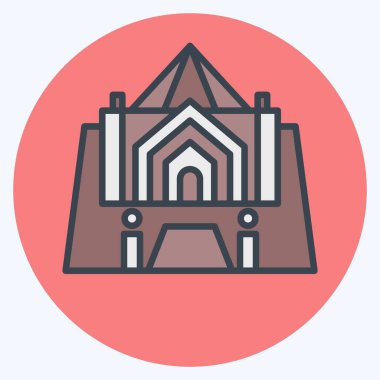 Icon Recoleta Argentia. Arjantin sembolüyle ilgili. renk arkadaşı stili. Basit dizayn edilebilir. Basit resimleme