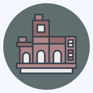 Icon La Boca Arjantin. Arjantin sembolüyle ilgili. renk arkadaşı stili. Basit dizayn edilebilir. Basit resimleme