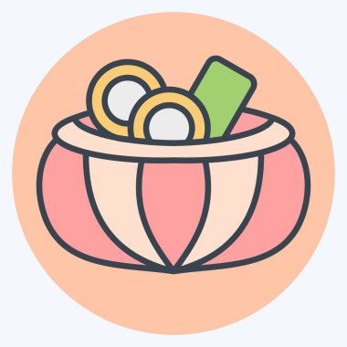 Simge Carbonada. Arjantin sembolüyle ilgili. renk arkadaşı stili. Basit dizayn edilebilir. Basit resimleme