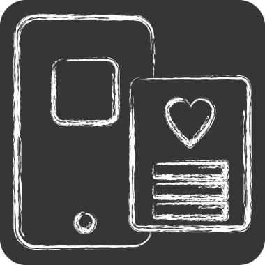 Simge Sosyal Medya. Bağımlılık Sözlüğü sembolüyle ilgili. Tebeşir stili. Basit dizayn edilebilir. Basit resimleme