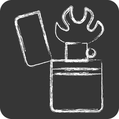 Icon Pyromania. Bağımlılık Sözlüğü sembolüyle ilgili. Tebeşir stili. Basit dizayn edilebilir. Basit resimleme