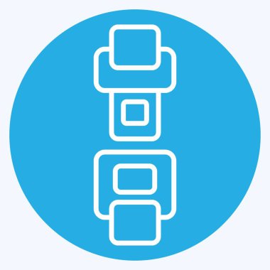 Simge emniyet kemeri. Yedek Parça sembolüyle ilgili. Mavi gözlü. Basit dizayn edilebilir. Basit resimleme